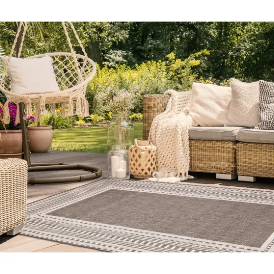 Natural Linear Macy Indoor/Outdoor Area Rug, 6X9-Kirkland's Home Best