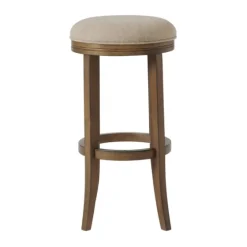 Natural Linen And Wood Bar Stools, Set Of 2-Kirkland's Home Cheap