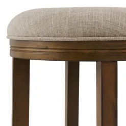Natural Linen And Wood Bar Stools, Set Of 2-Kirkland's Home Cheap