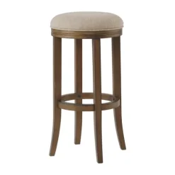 Natural Linen And Wood Bar Stool-Kirkland's Home Fashion