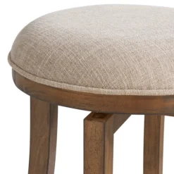 Natural Linen Barrel Base Swivel Counter Stool Set-Kirkland's Home Store