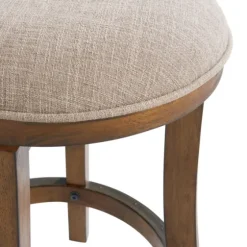 Natural Linen Barrel Base Swivel Counter Stool Set-Kirkland's Home Store