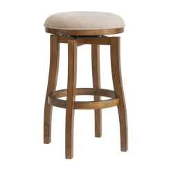 Natural Linen Barrel Base Swivel Bar Stool-Kirkland's Home Flash Sale