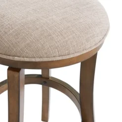 Natural Linen Barrel Base Swivel Bar Stool-Kirkland's Home Flash Sale