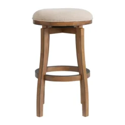 Natural Linen 2-Pc. Barrel Base Bar Stool Set-Kirkland's Home Store