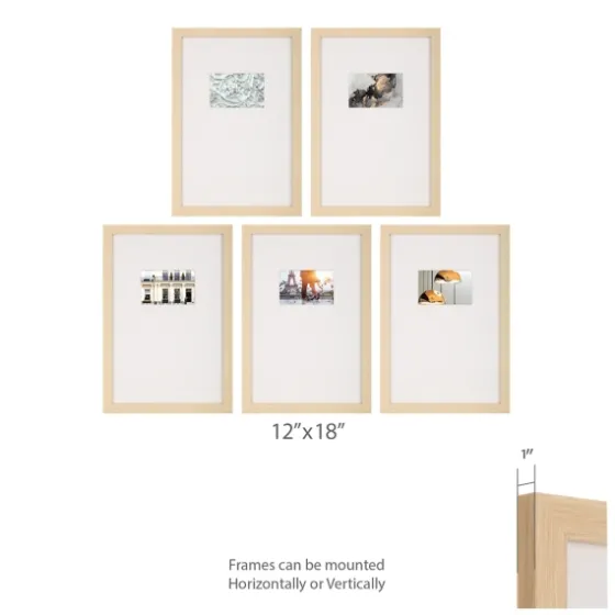 Natural Offset Mat 4X6 5-Pc. Gallery Wall Set-Kirkland's Home Flash Sale