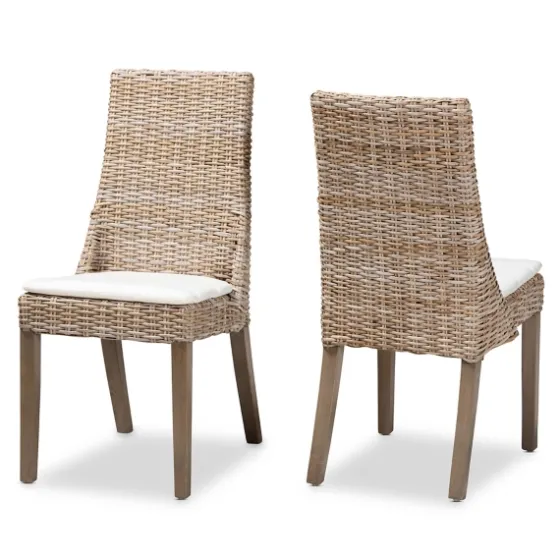 Natural Rattan High Back Dining Chairs, Set Of 2-Kirkland's Home Sale