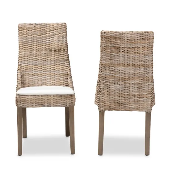 Natural Rattan High Back Dining Chairs, Set Of 2-Kirkland's Home Sale