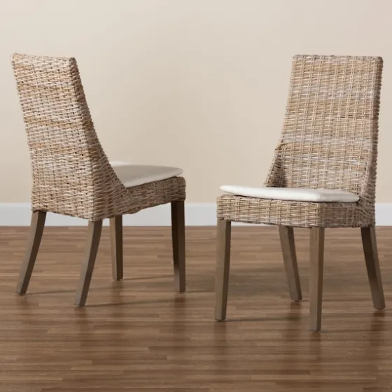 Natural Rattan High Back Dining Chairs, Set Of 2-Kirkland's Home Sale