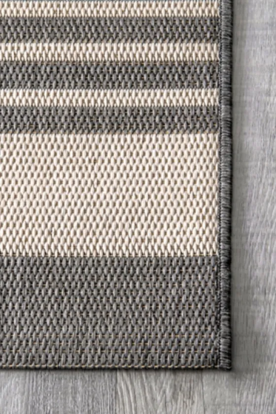 Natural Robin Stripe Outdoor Rug, 5X7-Kirkland's Home Online