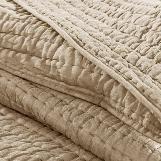Natural Serene Quilted 3-Pc. Queen Coverlet Set-Kirkland's Home Outlet