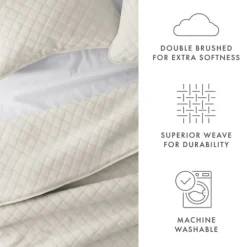 Natural Stitched Diamond 3-Pc. King Quilt Set-Kirkland's Home Outlet