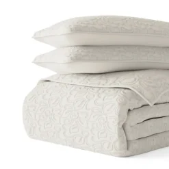 Natural Stitched Floral 3-Pc. King Quilt Set-Kirkland's Home Cheap