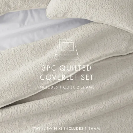 Natural Stitched Floral 2-Pc. Twin Quilt Set-Kirkland's Home Cheap