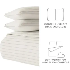 Natural Stitched Stripes 2-Pc. Twin Quilt Set-Kirkland's Home Hot