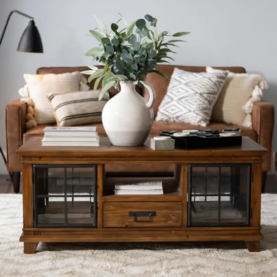Natural Wood And Metal Window Coffee Table-Kirkland's Home Cheap