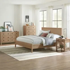 Natural Wood Grain Panel King Bed-Kirkland's Home Shop
