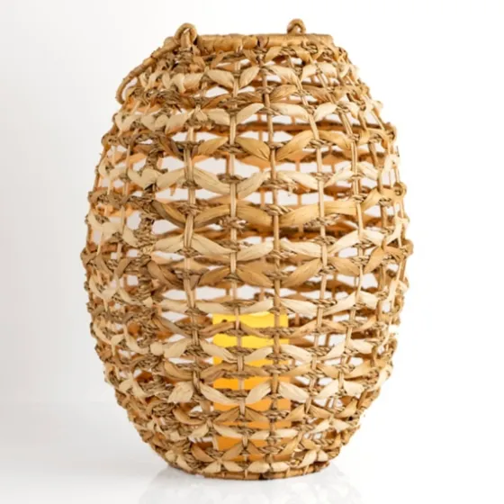 Natural Woven Rat Led Lantern, 16 In.-Kirkland's Home Best Sale