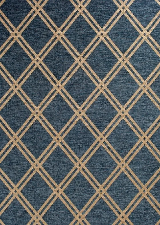 Navy Adelaide Trellis Outdoor Area Rug, 7X9-Kirkland's Home New