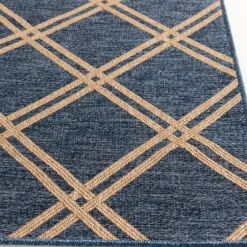 Navy Adelaide Trellis Outdoor Area Rug, 6X9-Kirkland's Home Fashion
