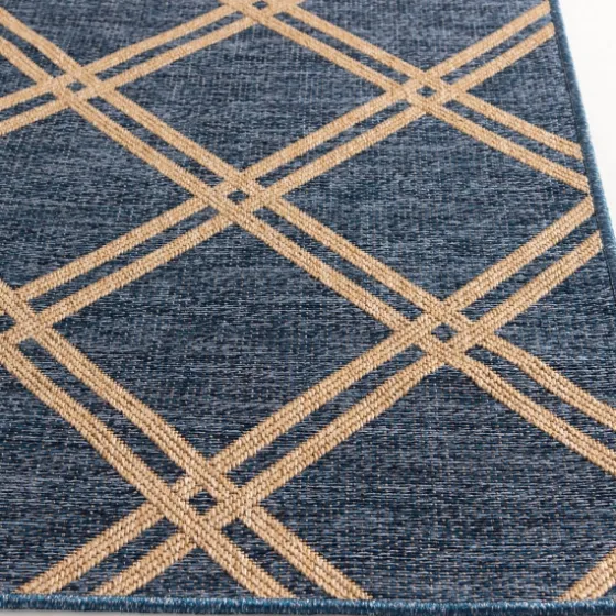 Navy Adelaide Trellis Outdoor Area Rug, 6X9-Kirkland's Home Fashion