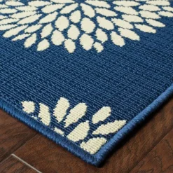 Navy And Green Floral Vine Outdoor Area Rug, 3X5-Kirkland's Home Hot