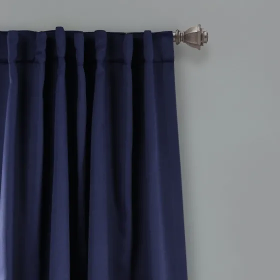 Navy Back Tab Blackout Curtain Panel Set, 63 In.-Kirkland's Home Best Sale
