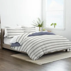 Navy Blue Echo Stripe 3-Pc. King Duvet Cover Set-Kirkland's Home Clearance