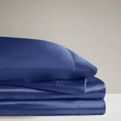 Navy Blue Satin 6-Pc. California King Sheet Set-Kirkland's Home Store