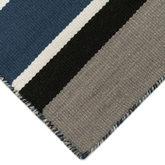 Navy Bold Stripe Indoor/Outdoor Area Rug, 7X9-Kirkland's Home Store