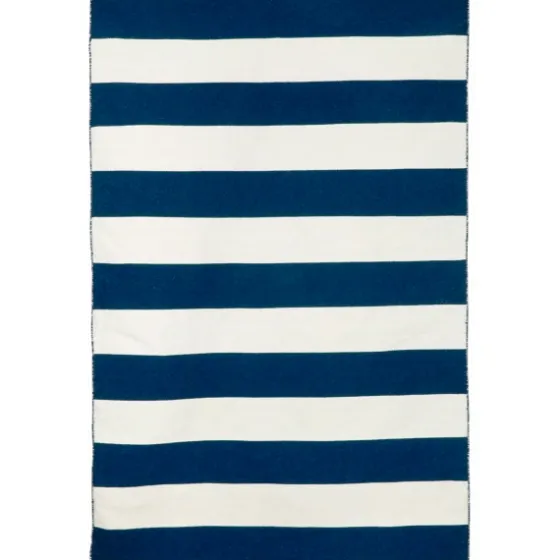 Navy Cabana Stripe Indoor/Outdoor Area Rug, 3X5-Kirkland's Home Best