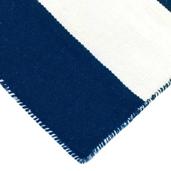 Navy Cabana Stripe Indoor/Outdoor Area Rug, 3X5-Kirkland's Home Best