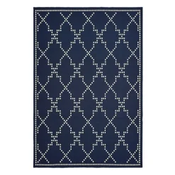 Navy Caden Outdoor Area Rug, 5X7-Kirkland's Home Clearance