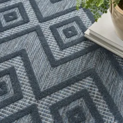 Navy Diamond Indoor/Outdoor Area Rug, 6X9-Kirkland's Home Sale