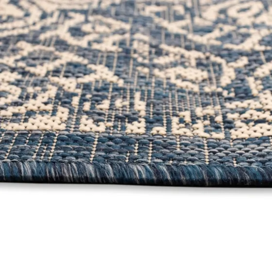Navy Embellished Indoor/Outdoor Area Rug, 7X7-Kirkland's Home Best Sale