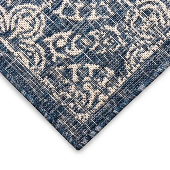 Navy Embellished Scroll Indoor/Outdoor Rug, 4X7-Kirkland's Home Cheap