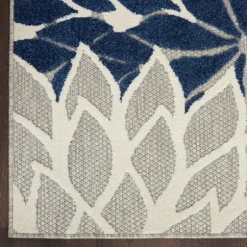 Navy Floral Burst Outdoor Area Rug, 5X7-Kirkland's Home Fashion
