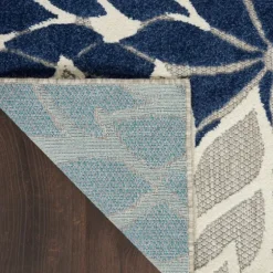 Navy Floral Burst Outdoor Area Rug, 5X7-Kirkland's Home Fashion