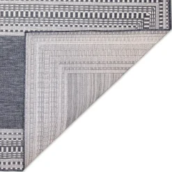 Navy Linear Macy Indoor/Outdoor Area Rug, 6X9-Kirkland's Home New