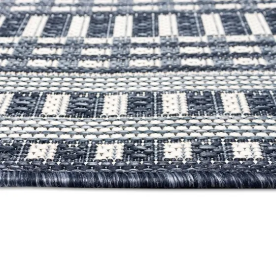 Navy Linear Macy Indoor/Outdoor Area Rug, 4X7-Kirkland's Home New