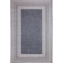 Navy Linear Macy Indoor/Outdoor Area Rug, 7X9-Kirkland's Home Shop