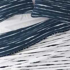 Navy Linear Reversible 3-Pc. Queen Quilt Set-Kirkland's Home Flash Sale