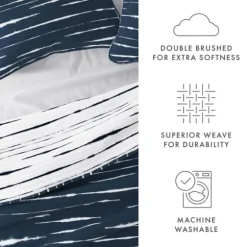 Navy Linear Reversible 3-Pc. Queen Quilt Set-Kirkland's Home Flash Sale