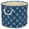 Navy Paw Trellis Round Basket, 12 In.-Kirkland's Home Sale