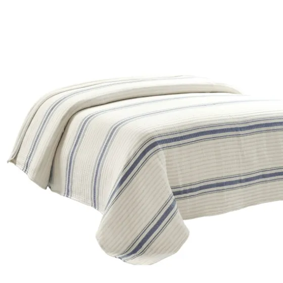 Navy Pick Stitch Stripe Queen Quilt-Kirkland's Home Discount