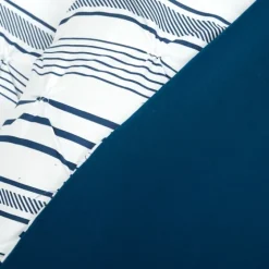 Navy Pintuck Stripe Full/Queen 5-Pc. Comforter Set-Kirkland's Home Shop