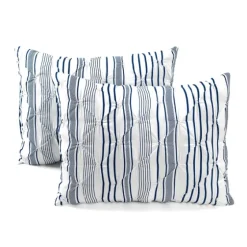 Navy Pintuck Stripe Full/Queen 5-Pc. Comforter Set-Kirkland's Home Shop