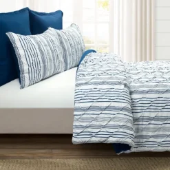 Navy Pintuck Stripe King 5-Pc. Comforter Set-Kirkland's Home Best Sale