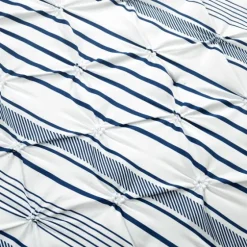 Navy Pintuck Stripe King 5-Pc. Comforter Set-Kirkland's Home Best Sale