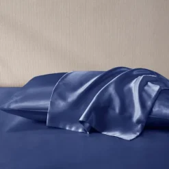 Navy Satin King 2-Pc. Pillow Case Set-Kirkland's Home Online